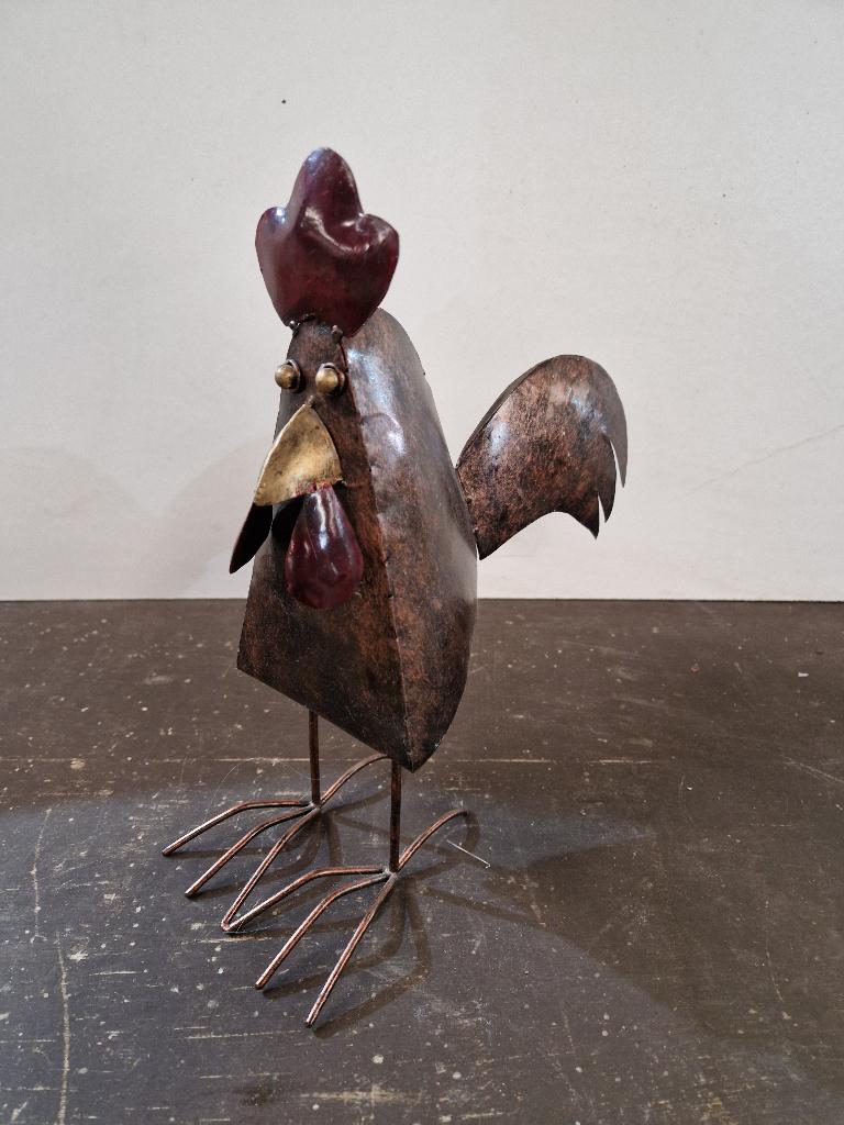 Leuke metalen kip decoratie 30cm, Meerkleurig, Ophalen of Verzenden, Metaal, Landelijk
