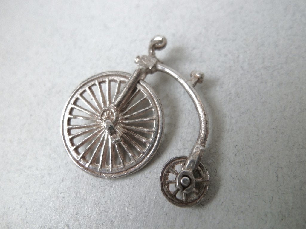 Oude Nuvo bedel zilver Hoge Fiets Vélocipede, Verzenden, Zilver, Hanger