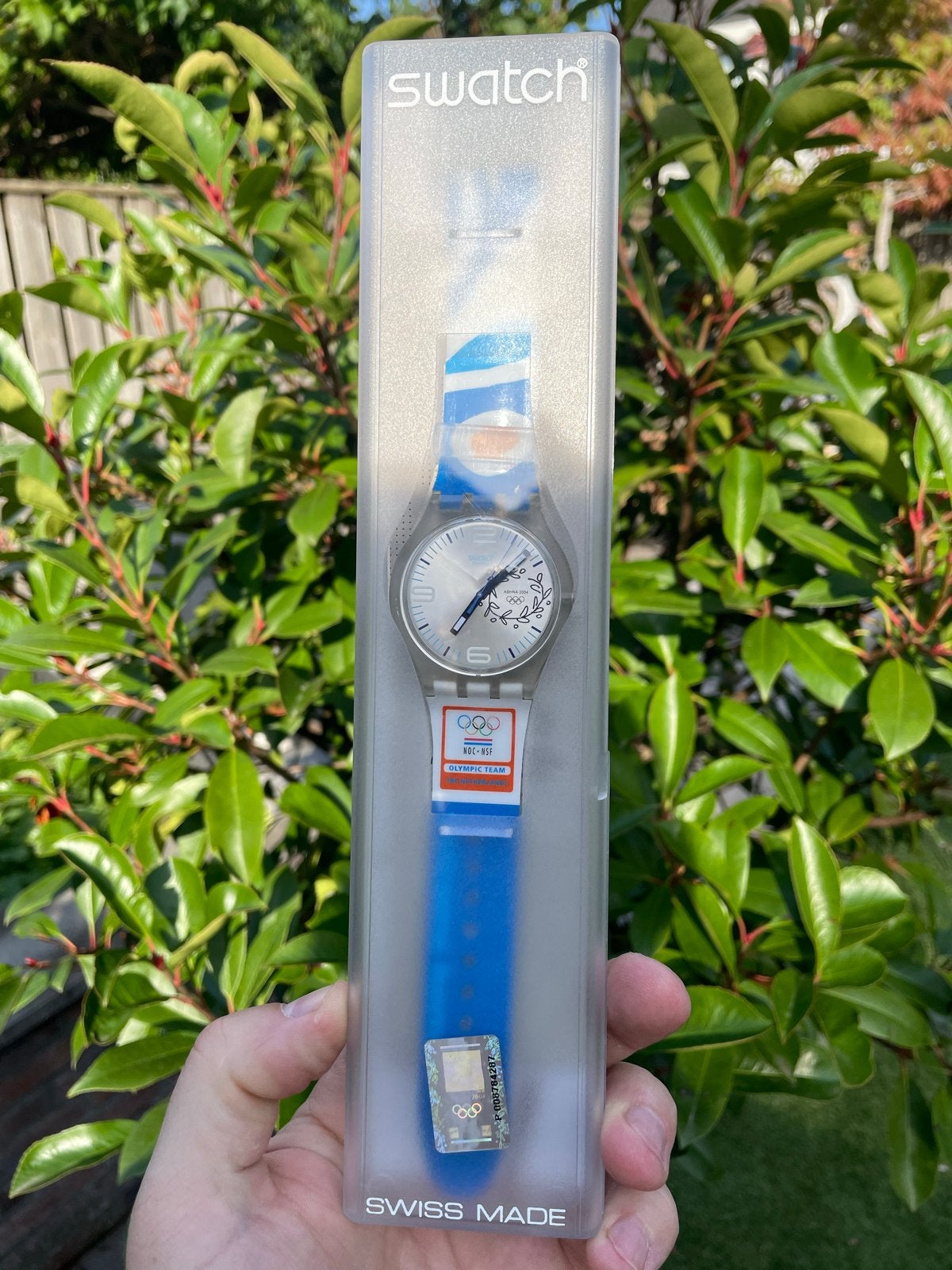 Uniek! Swatch Olympisch Team Nederland Athene 2004 Horloge, Kunststof, Polshorloge, Swatch, Nieuw