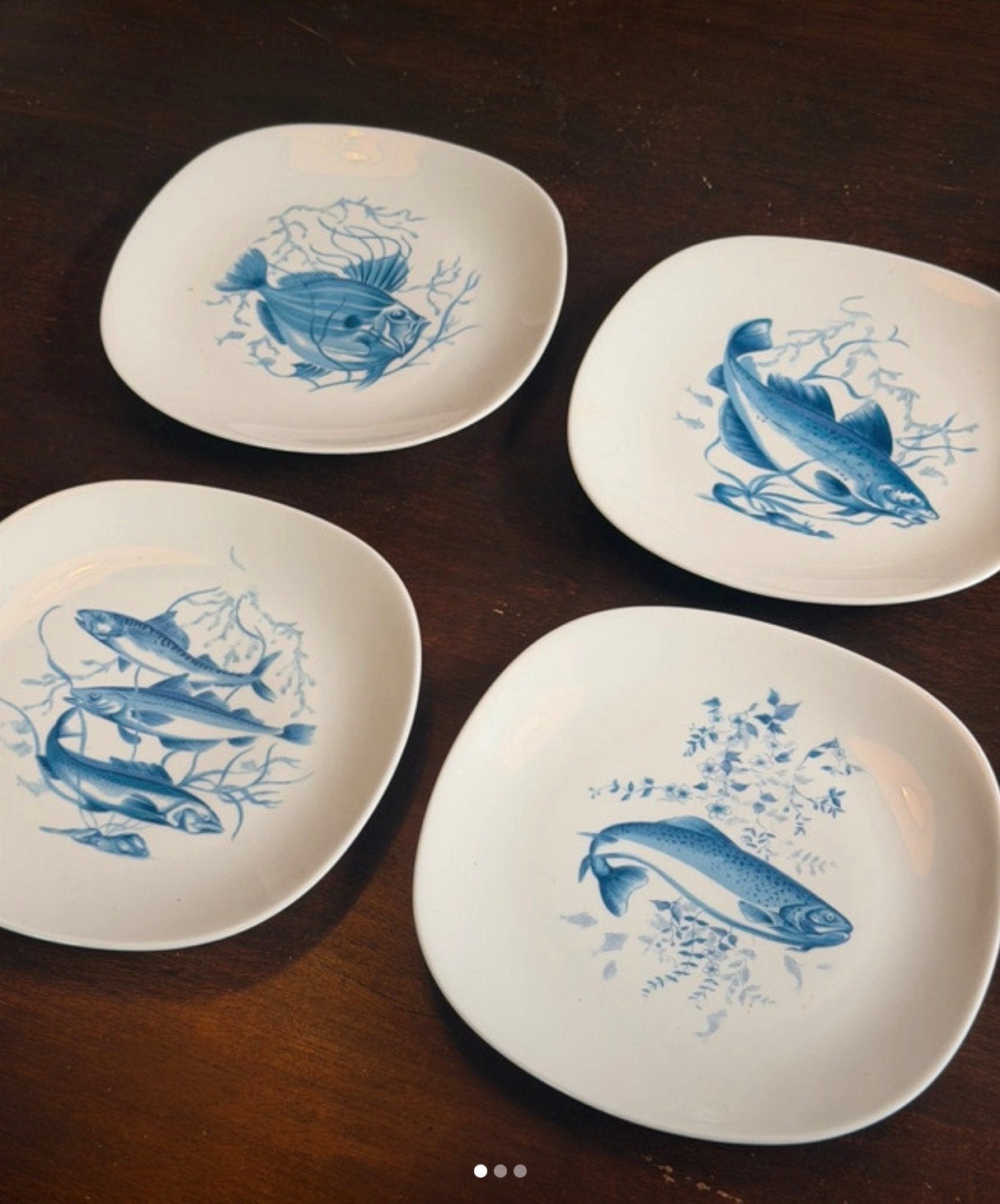Vintage Schirnding Bavaria Visschotels - Set van 4, Ophalen of Verzenden