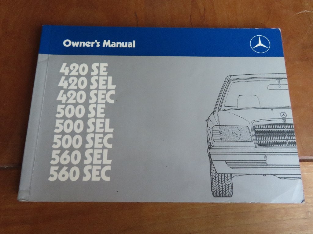 Instructieboek Mercedes S-klasse V8 W126 420 SE - 560SEC '85, Ophalen of Verzenden