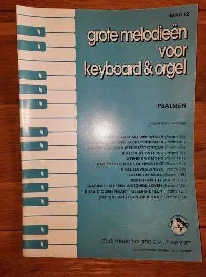 Grote melodieën voor keyboard & orgel band 12-psalmen, Ophalen of Verzenden, Gebruikt, Artiest of Componist, Keyboard