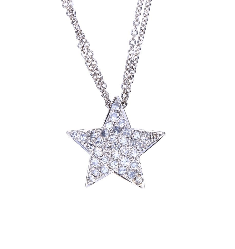 Prachtig Witgouden Collier met 0.80 CRT Briljant // 18 KRT, Ophalen of Verzenden, Zo goed als nieuw, Info@kleenedelmetalen.nl