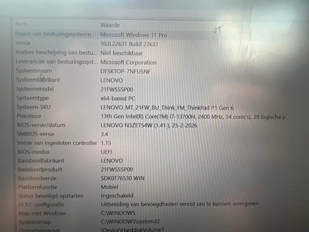 Lenovo ThinkPad P1 Gen 6 - 1TB, 64GB, i7-13700H, Computers en Software, Windows Laptops, Zo goed als nieuw, 16 inch, SSD, 2 tot 3 Ghz