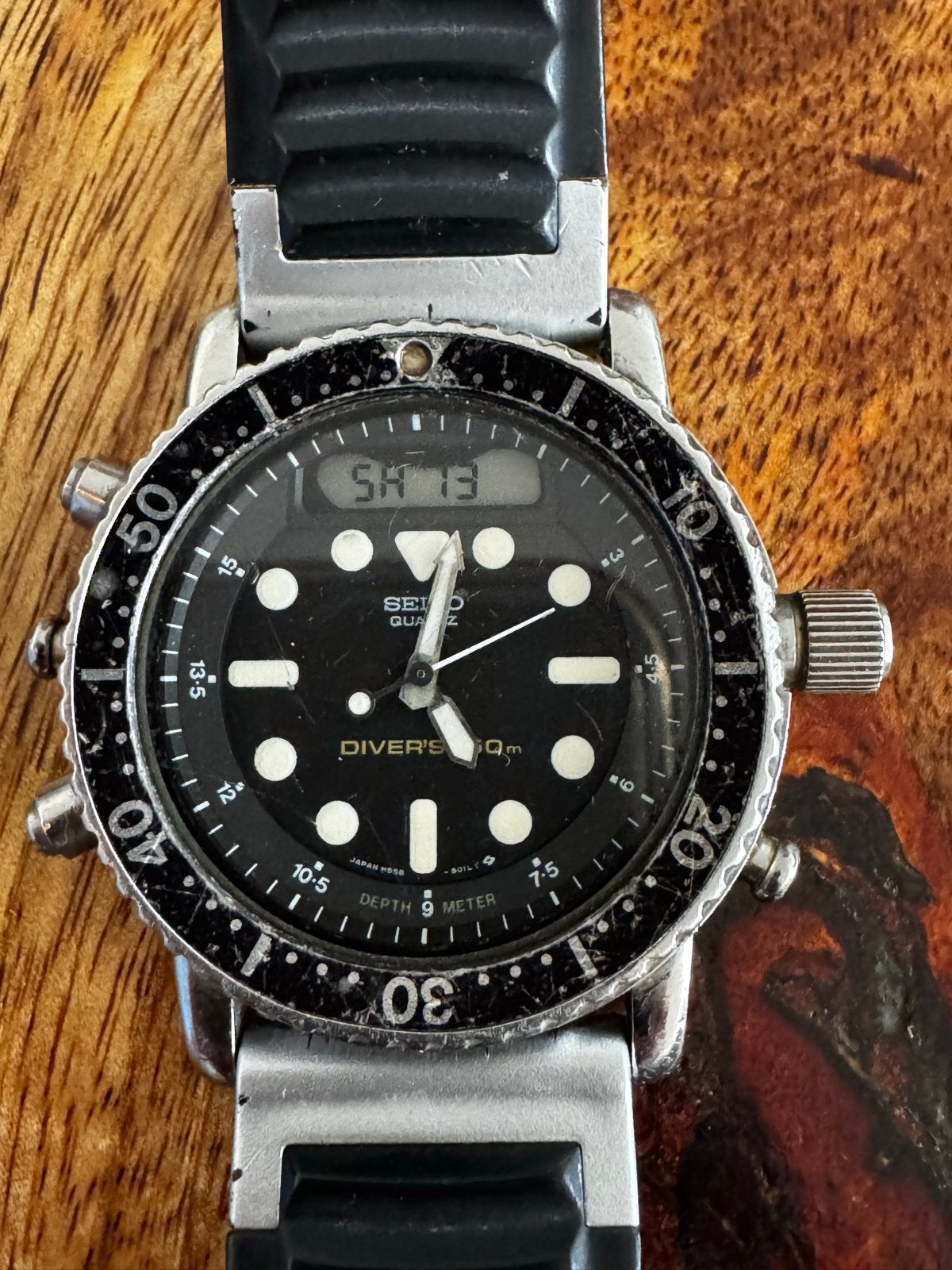 Vintage Seiko Diver's 150m H558-5000 horloge, Sieraden, Tassen en Uiterlijk, Horloges | Dames, Seiko, Gebruikt, Staal, Polshorloge