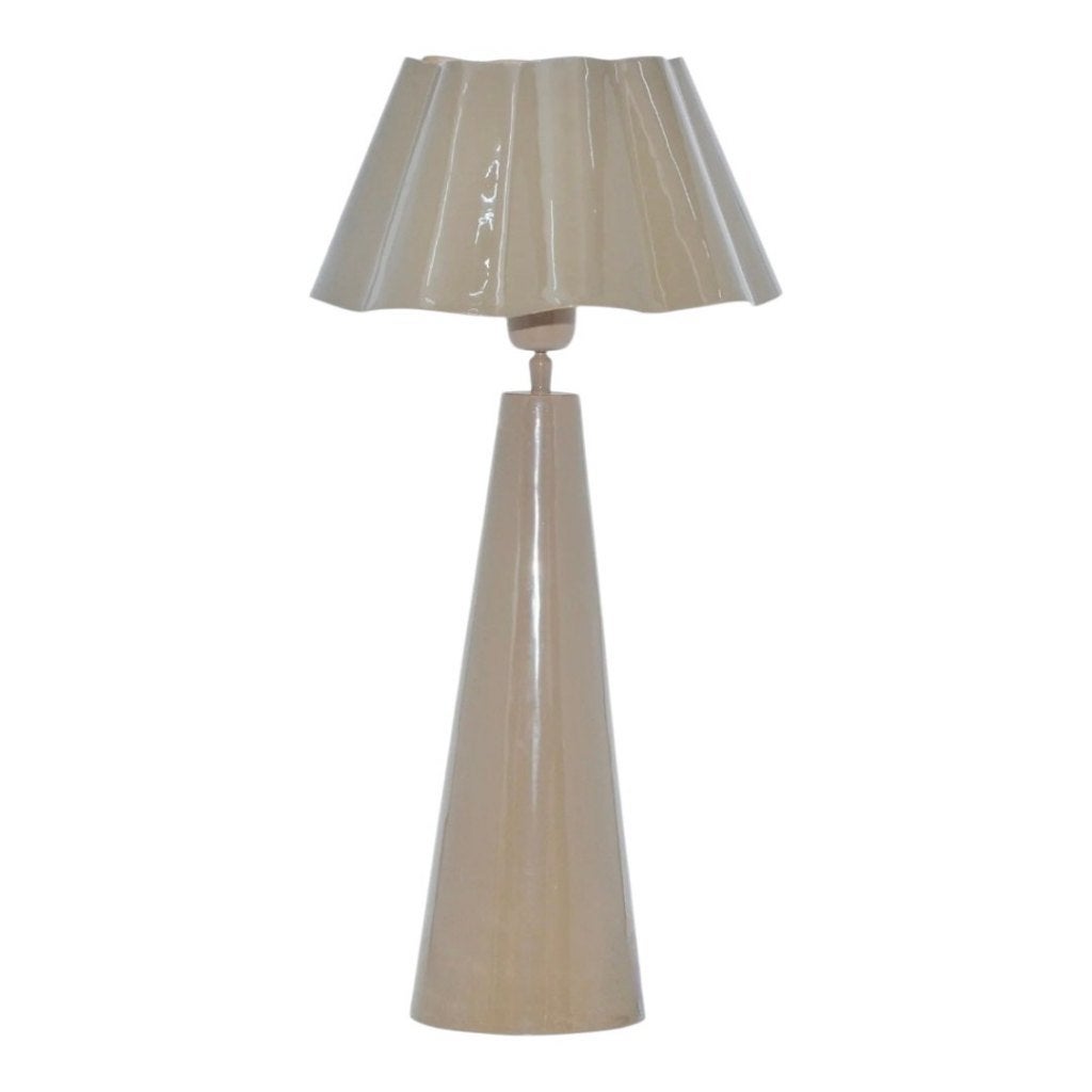 Nieuw, Colmore, metalen GINA tafellamp, khaki, 57cm, Huis en Inrichting, 57 cm, Overige merken, Colmore, Nieuw