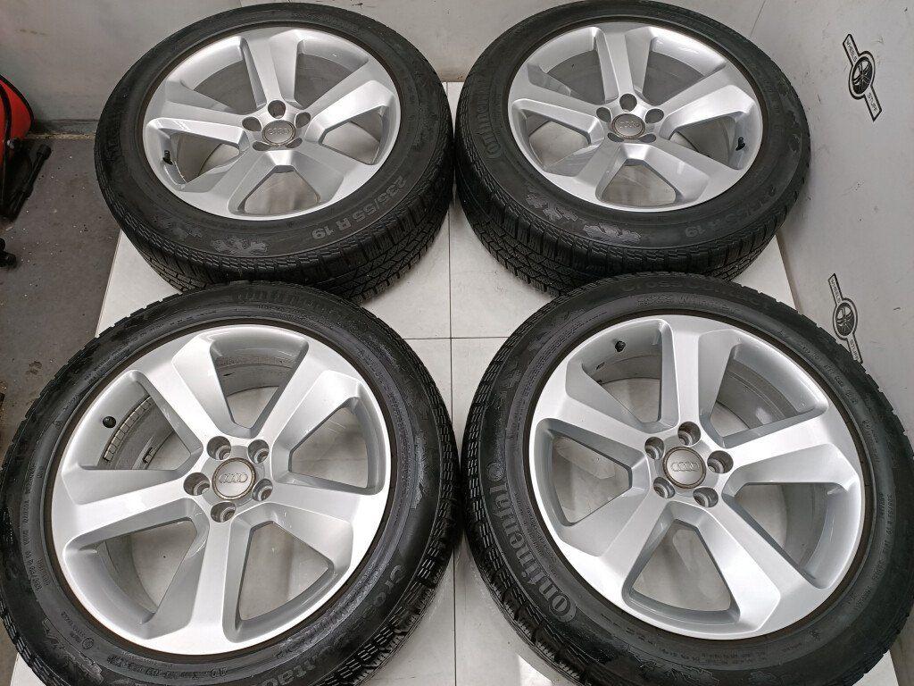 Audi Q5 lichtmetaal velgen 19 inch winterbanden 5x112, Ophalen, Gebruikt, 19 inch, Banden en Velgen