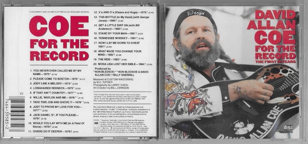 David Allan Coe - For The Record The First 10 Years, Ophalen of Verzenden, Zo goed als nieuw