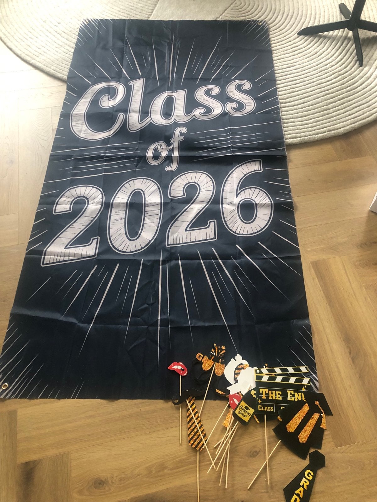Examenfeest Decoratie Set - Banner & Photo Booth Props, Hobby en Vrije tijd, Feestartikelen, Zo goed als nieuw, Versiering, Verjaardag
