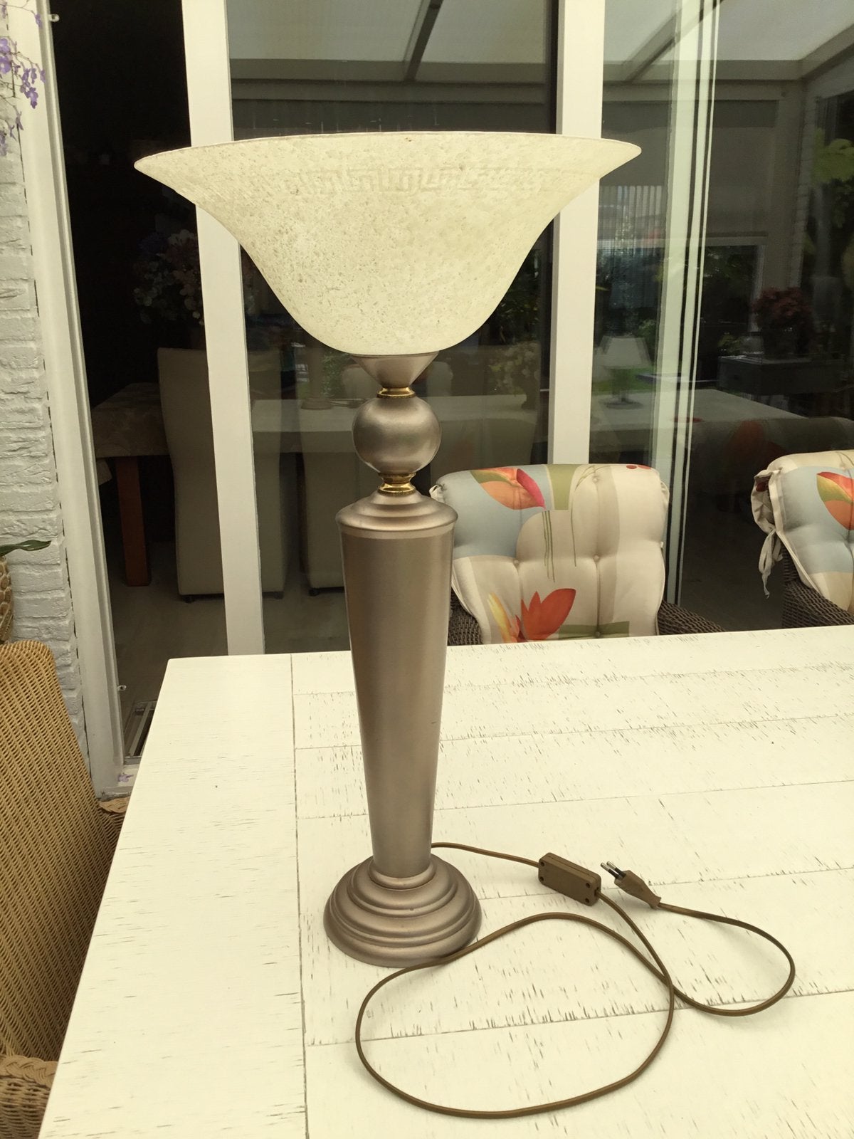 Mooie schemerlamp. 63 cm, Ophalen, Zo goed als nieuw, Schemerlamp