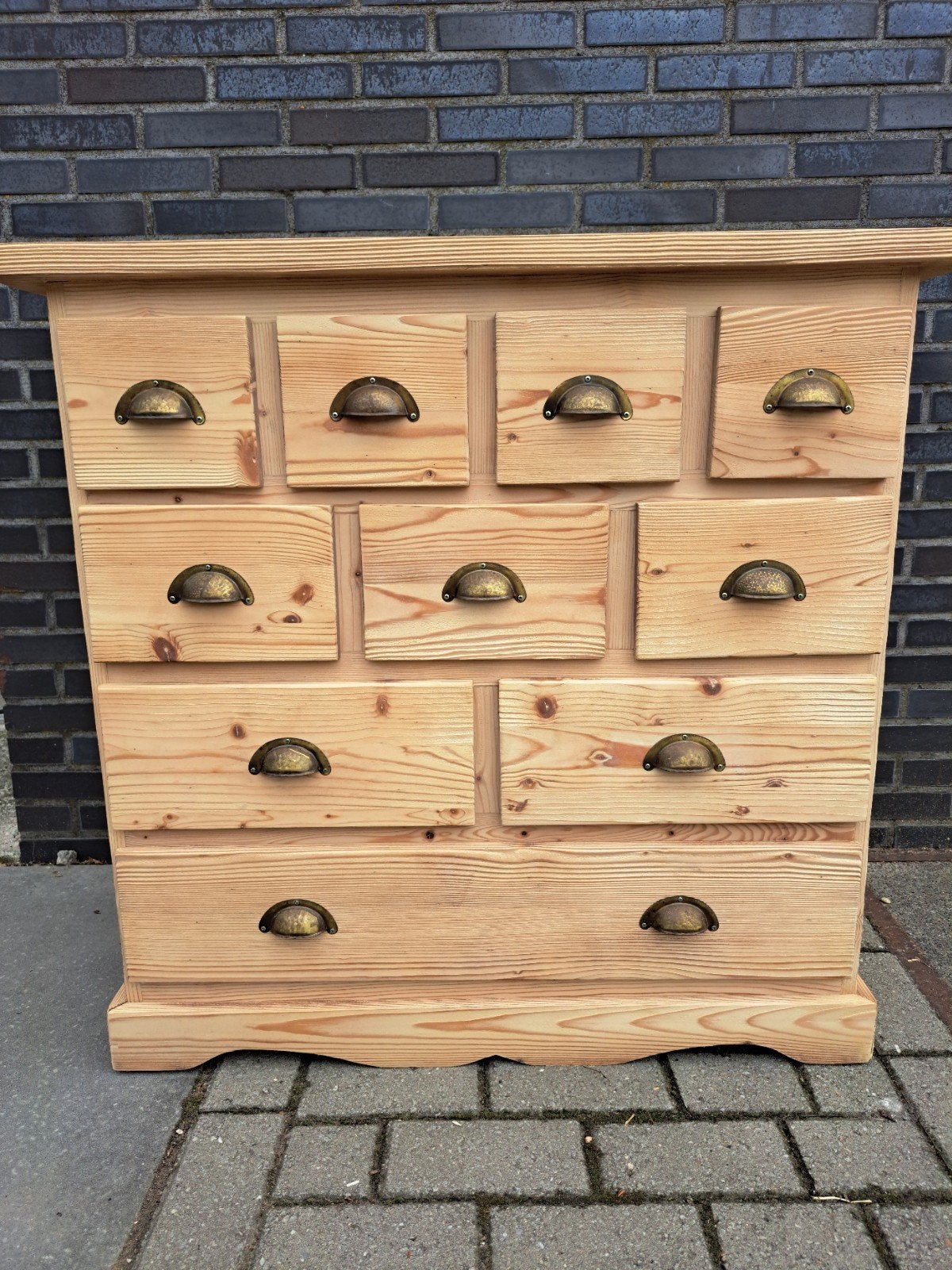 Grenen ladekast 10 lades refurbished Gezandstraald