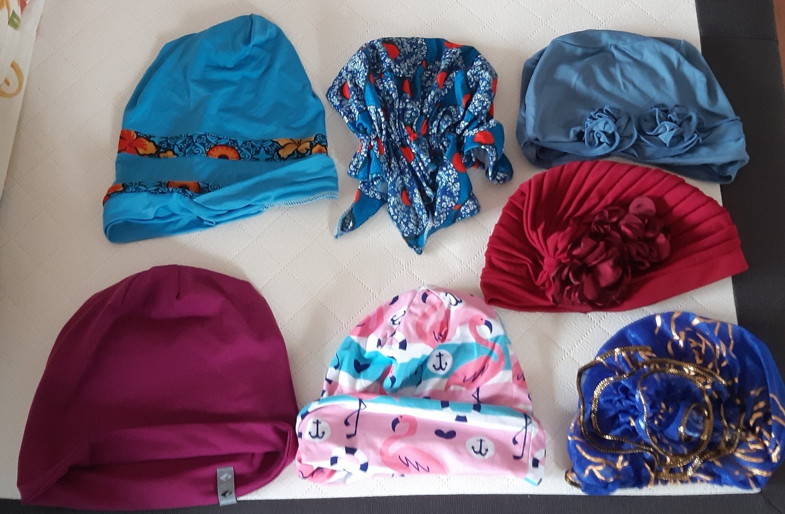 Diverse chemo mutsen., Ophalen of Verzenden, Zo goed als nieuw, One size fits all, Hoed