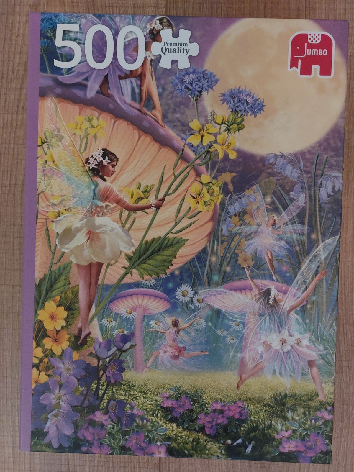 Jumbo Legpuzzel 500 stukjes - Feeën Maan Paddestoelen, Ophalen, 500 t/m 1500 stukjes, Zo goed als nieuw, Legpuzzel