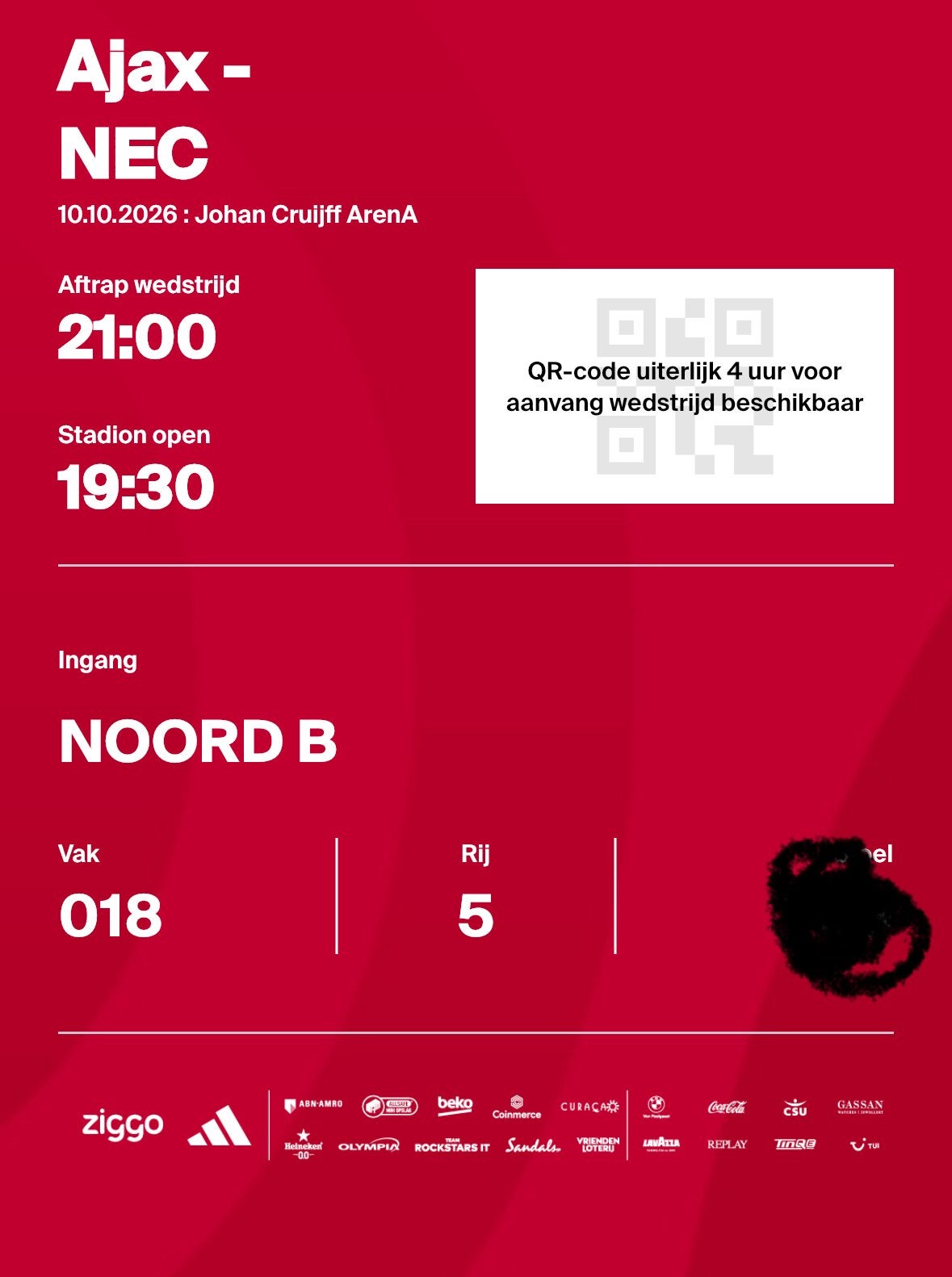 Ajax - Nec Vak 018, Eén persoon, Februari