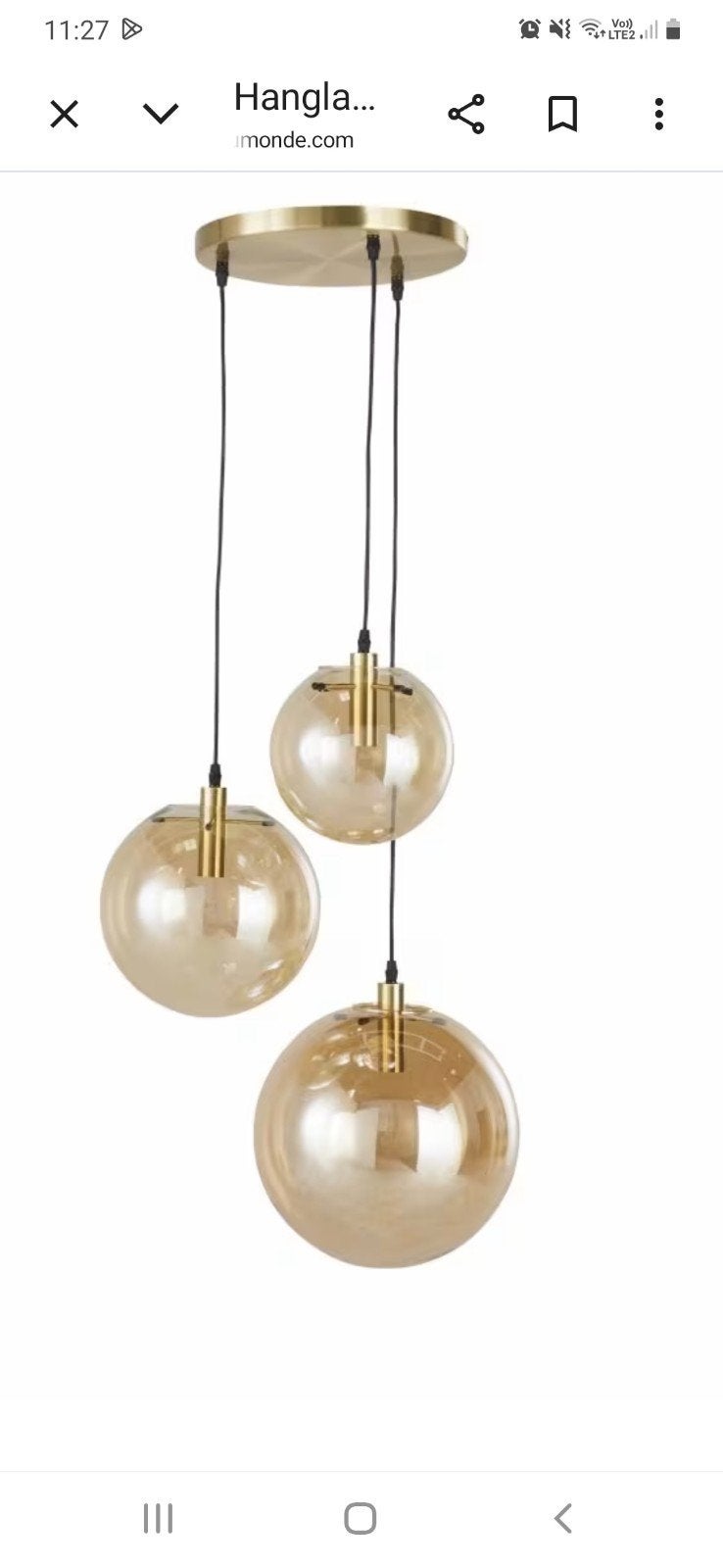 Hanglamp met 3 glazen bollen NIEUW!!, Ophalen, E14 (klein), Nieuw, Glas