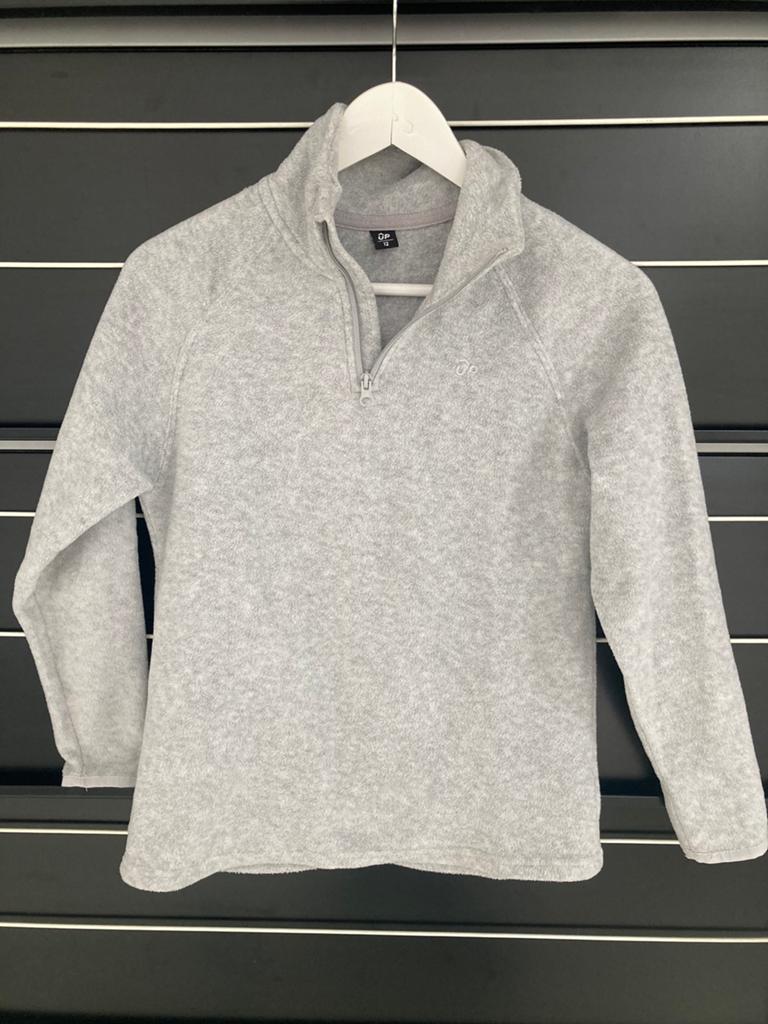 Fijne FLEECE trui, licht grijs maat 12 (146/152), Ophalen of Verzenden, Zo goed als nieuw, Jongen of Meisje, Trui of Vest