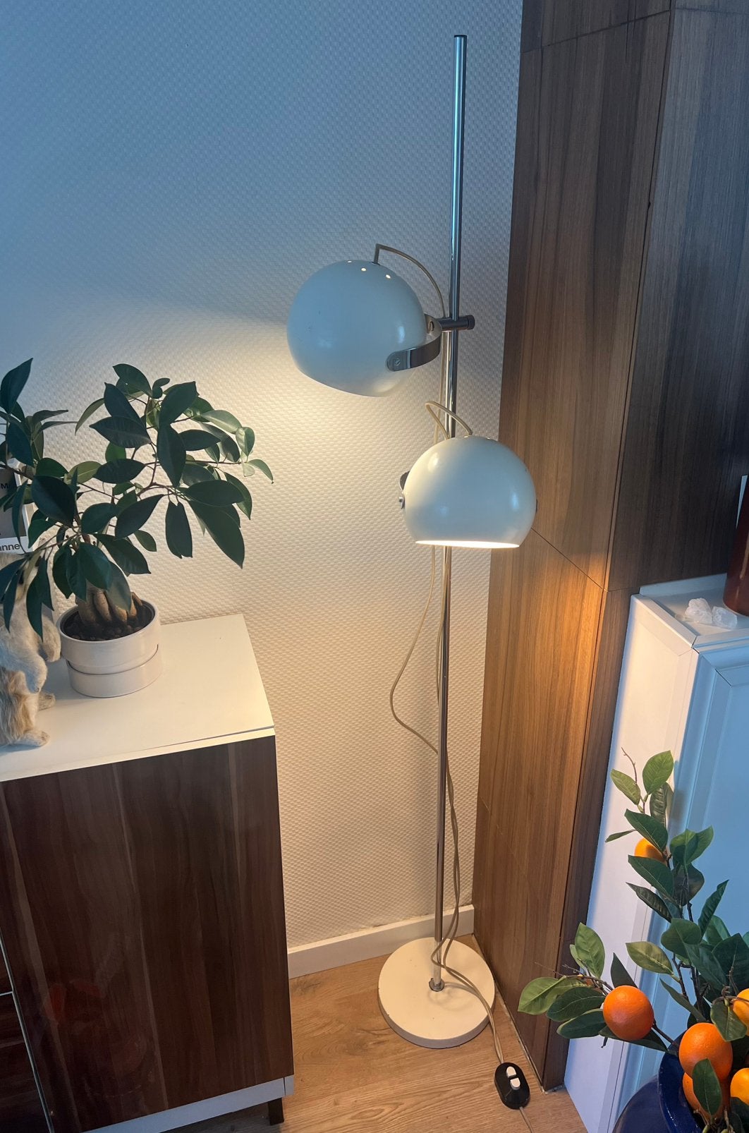Vintage Herda eyeball vloerlamp bollenlamp jaren 70, Ophalen of Verzenden, Zo goed als nieuw, 150 tot 200 cm