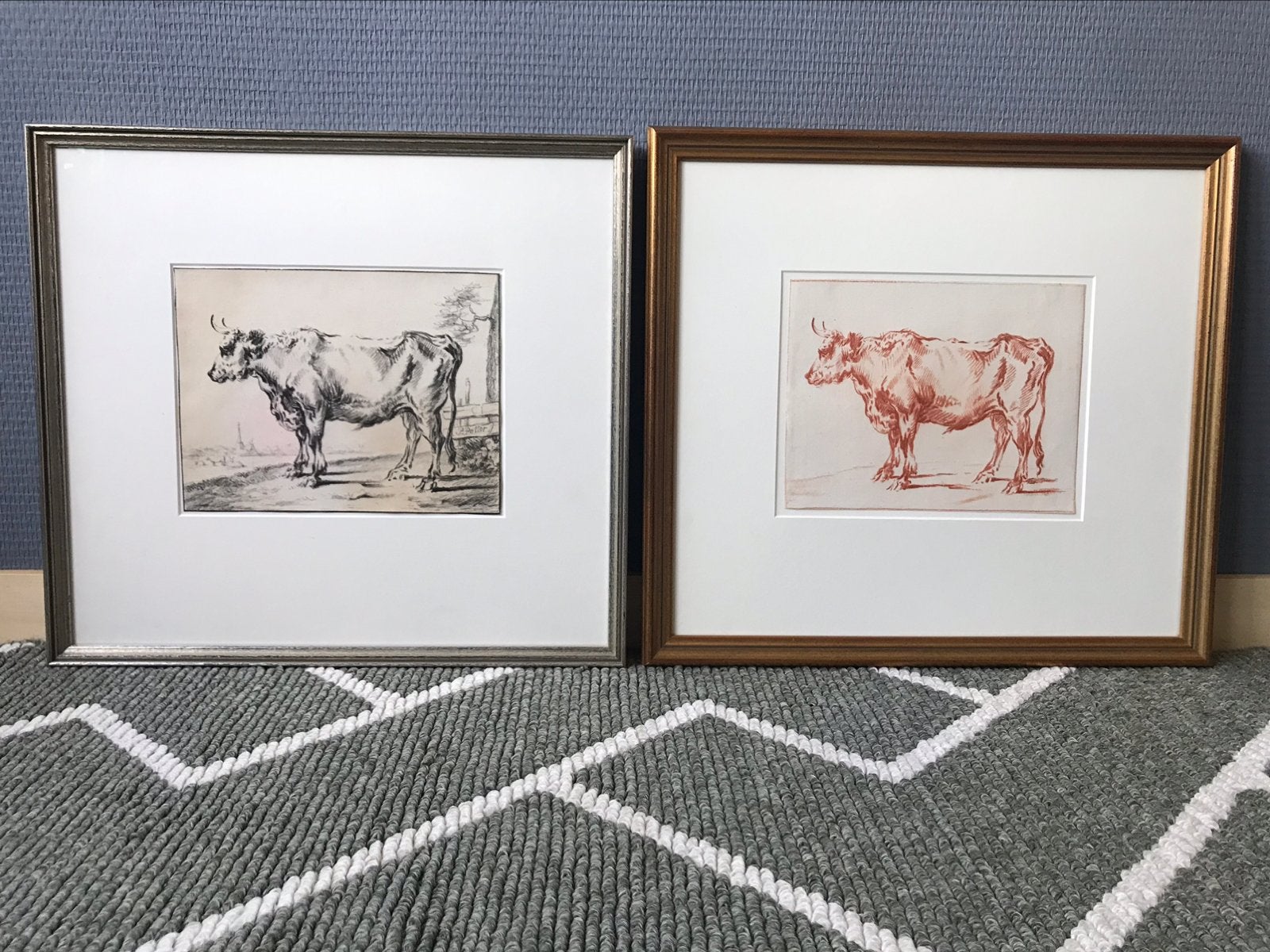 Stier (koe, rund, bull, vee), litho, oud en antiek, Ophalen of Verzenden, Gebruikt, Boerderijdier, Overige typen