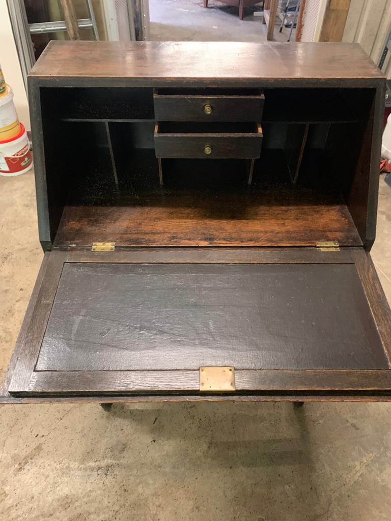 Eikenhouten antieke secretaire van rond 1890, Ophalen, Zo goed als nieuw