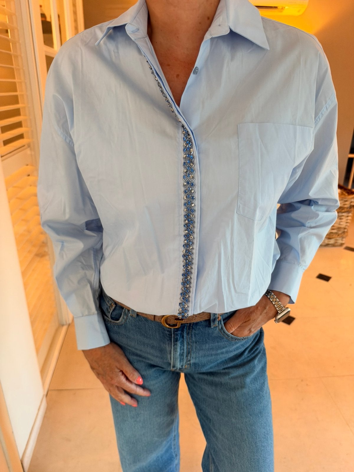Maje blouse stras, Verzenden, Nieuw