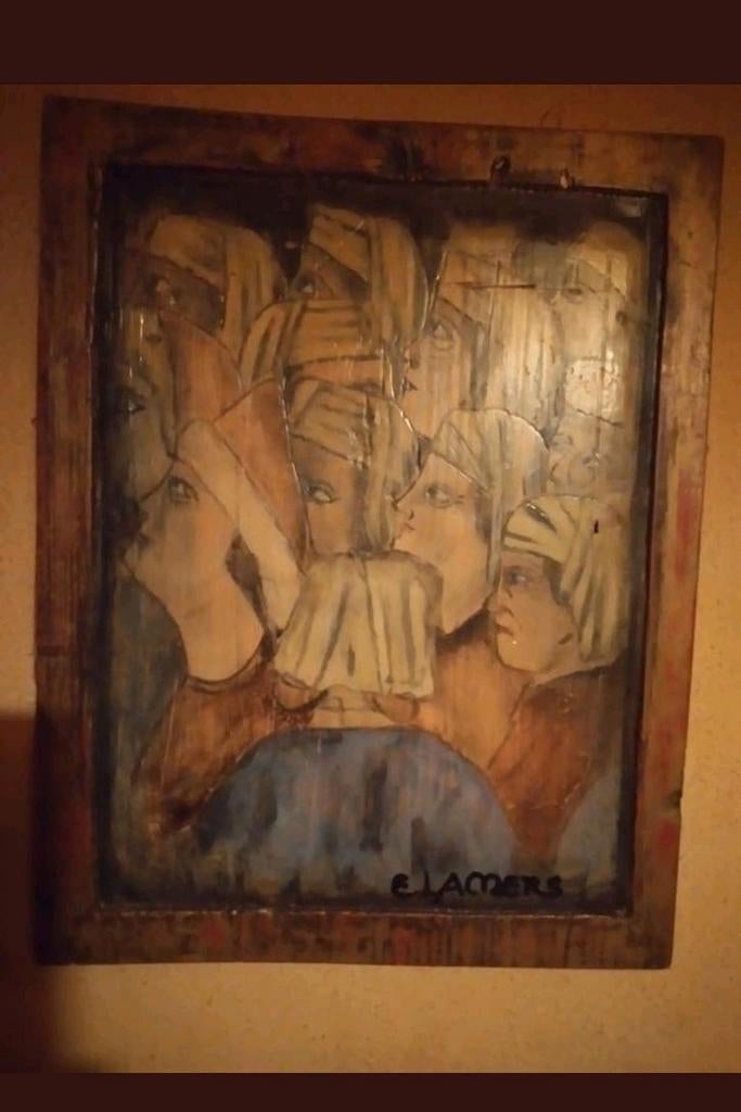 Houtgesneden kustwerk van Emil Lammers, Antiek en Kunst, Handgemaakt, Ophalen of Verzenden, 20 - 50 cm, Hout