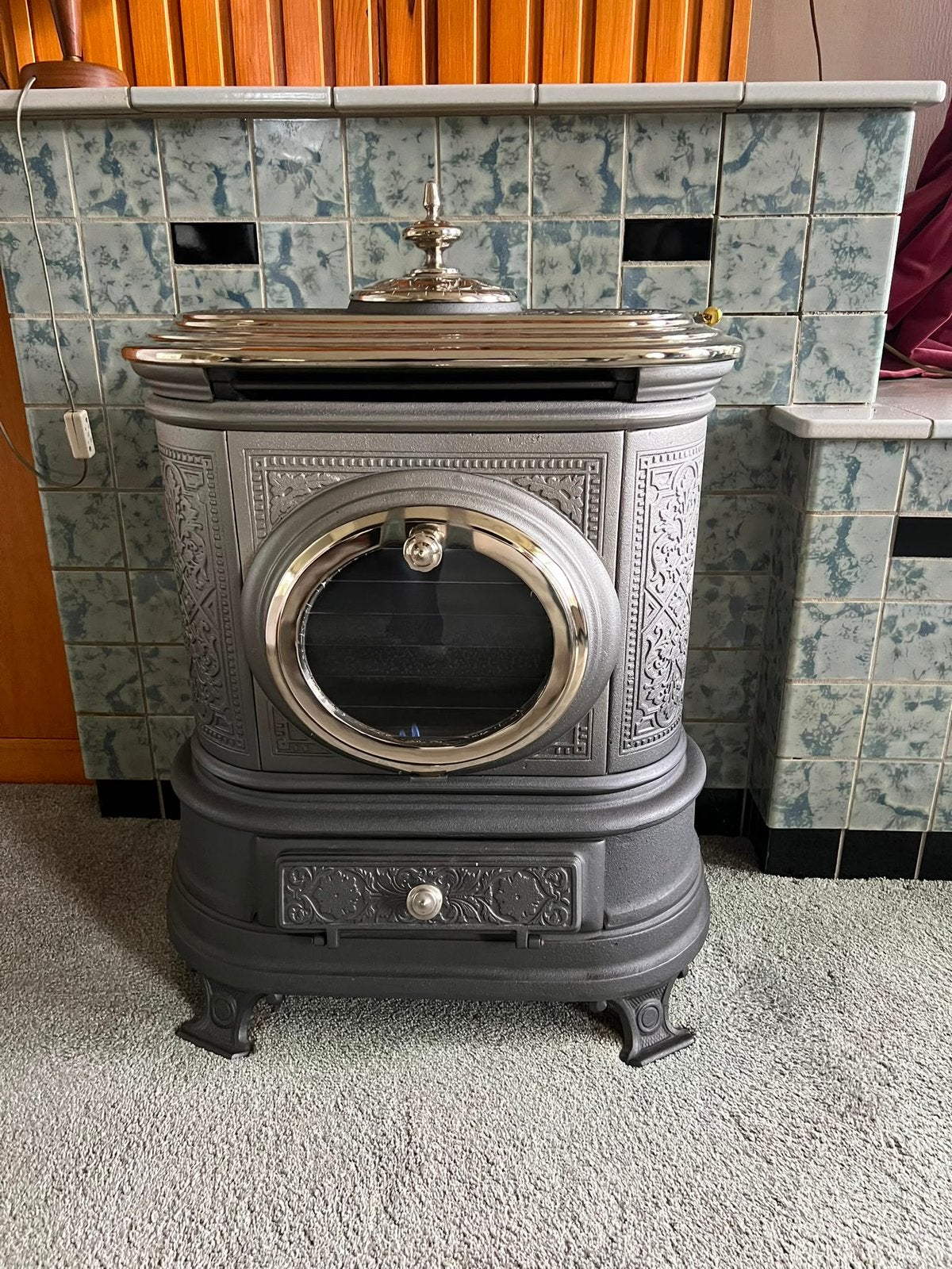 Faber Gietijzeren Gaskachel, Huis en Inrichting, Kachels, Ophalen, Gas, Zo goed als nieuw, Vrijstaand