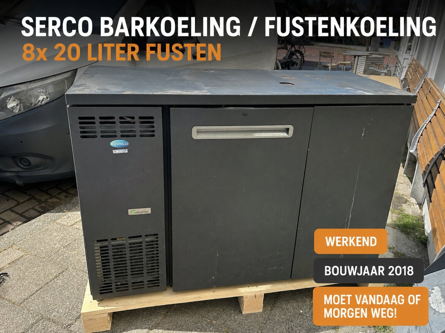 Serco Barkoeling / Fustenkoeling – 820L – Werkend, Ophalen