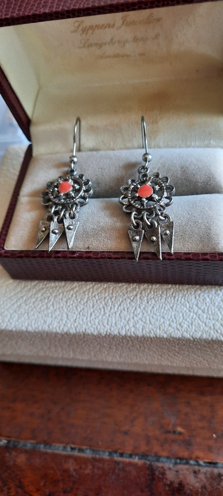 Vintage etnische oorbellen Kuchi Afghanistan, Ophalen of Verzenden, Overige materialen, Met edelsteen