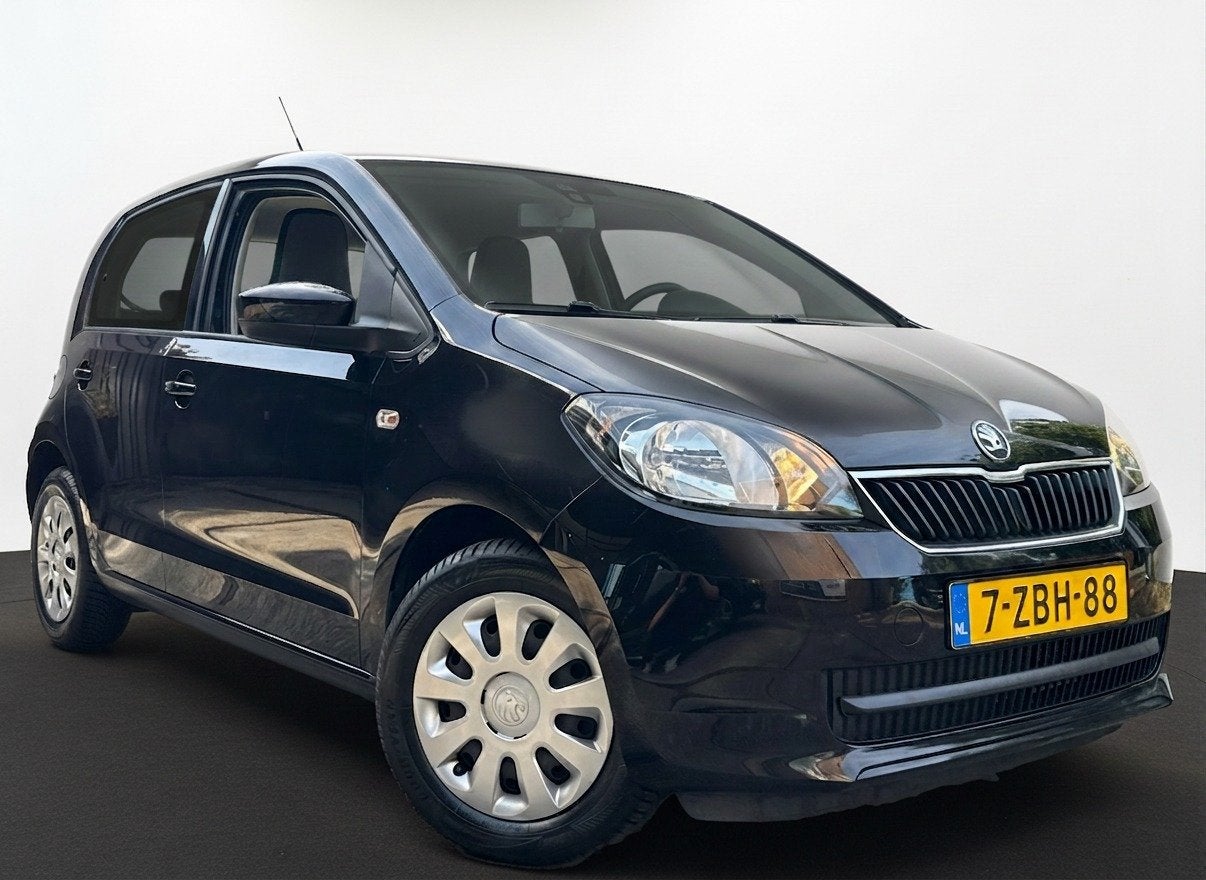 Skoda Citigo 1.0 60PK GREENTECH SPRINT AIRCO/5 DEURS, Auto's, Stof, Gebruikt, Zwart, 60 pk