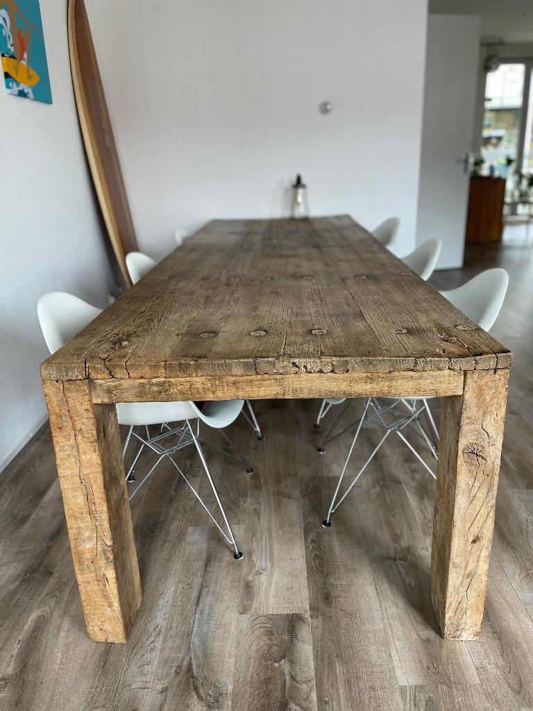 Antiek eiken tafel, Ophalen, Gebruikt, Eikenhout, 200 cm of meer