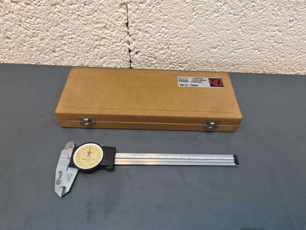 Tesa analoge schuifmaat met klok 0-150mm , zeer netjes, Doe-het-zelf en Verbouw, Niet ingevuld, Afstand, Niet ingevuld, Ophalen of Verzenden