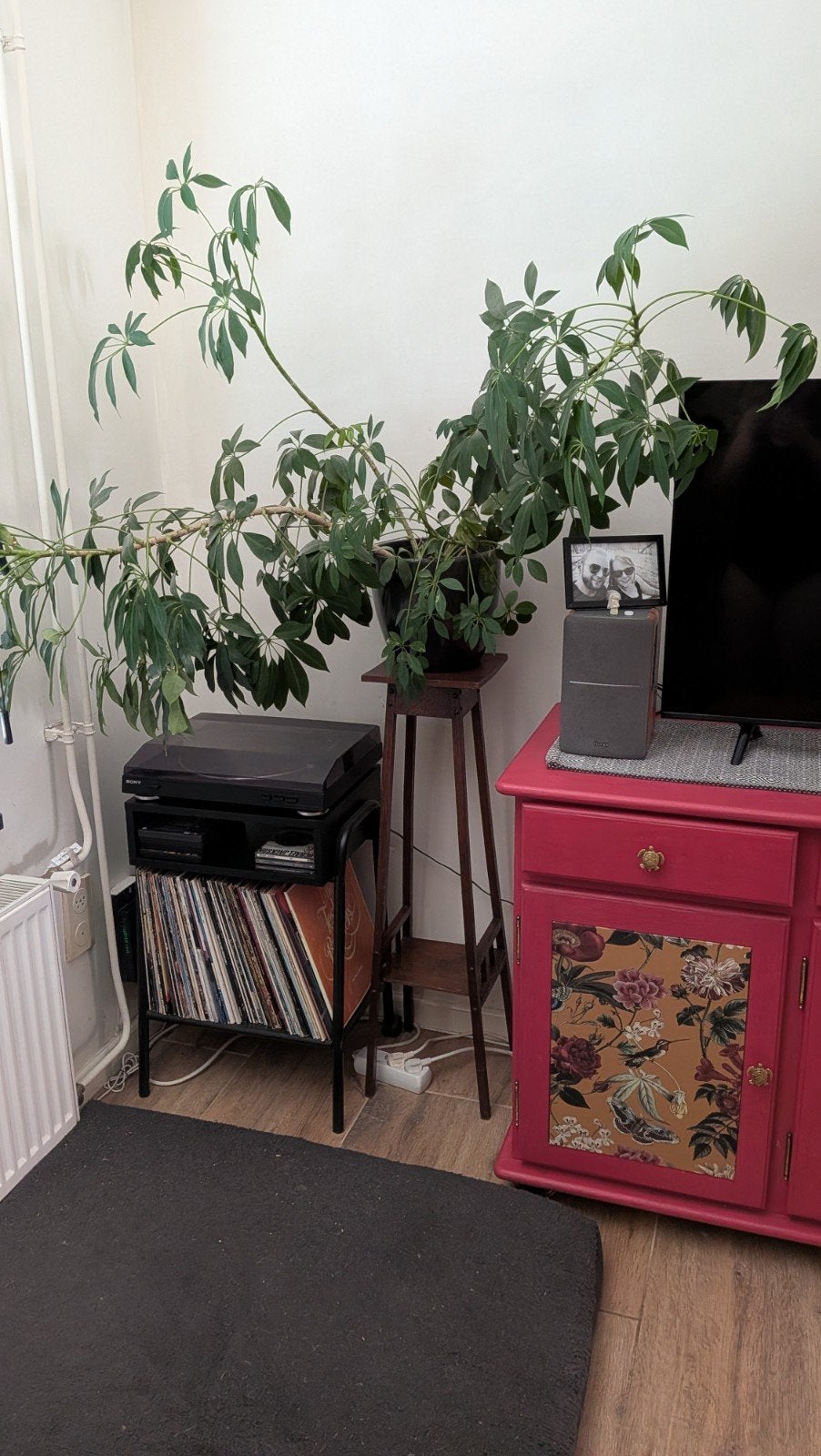 Ikea Setskog nachtkastje / LP kastje op wieltjes, Overige materialen, Minder dan 55 cm, Gebruikt, Rechthoekig
