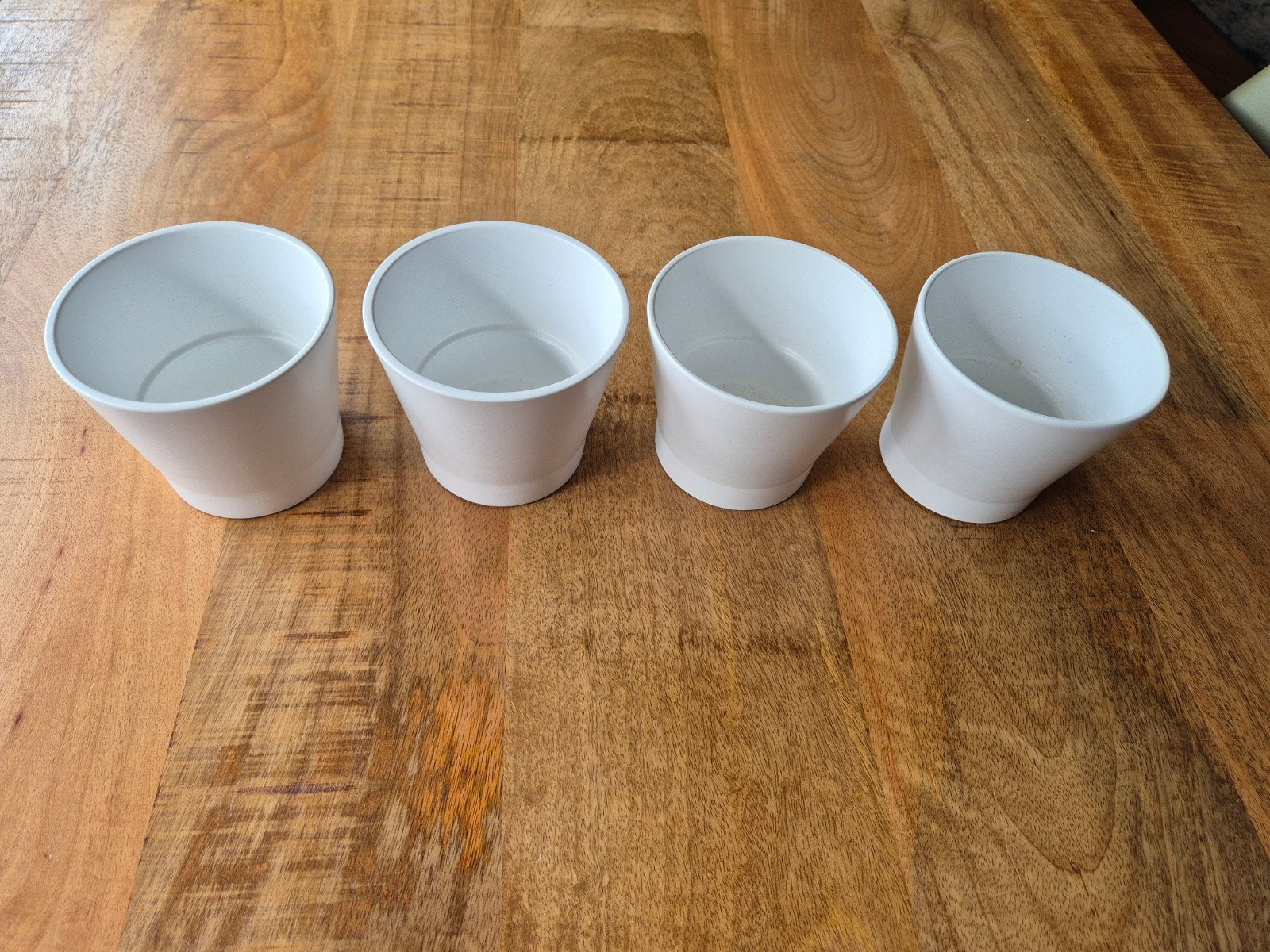 4x IKEA PAPAJA bloempotten - wit, 9 cm, Tuin en Terras, Bloempotten, Ophalen, Rond, Aardewerk, Minder dan 40 cm