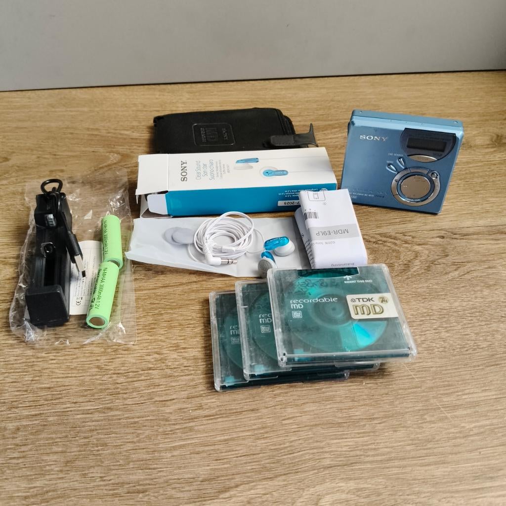 Sony minidisc NetMd Walkman MZ-N510 Type-S met accessoires, Audio, Tv en Foto, Walkmans, Discmans en Minidiscspelers, Ophalen of Verzenden