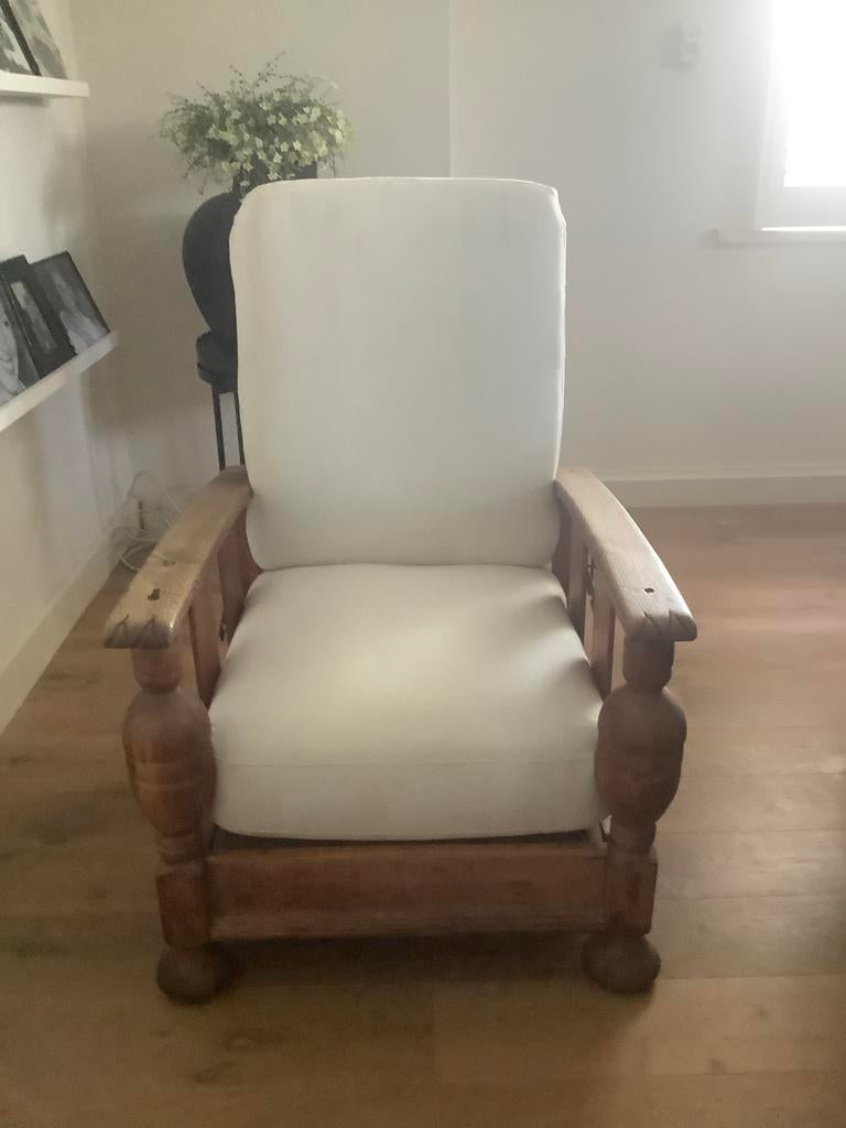 Vintage Rokersstoel met Comfortabele Bekleding, Ophalen, Gebruikt, 75 tot 100 cm, 50 tot 75 cm