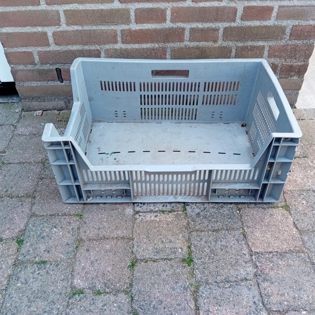 Stevige grijze krat - Ideaal voor opslag en transport, Gebruikt, 40 tot 60 cm, 50 tot 75 cm, Minder dan 35 cm