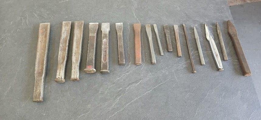Steenbeitels voegenbeitels hakbeitels kapbeitels beitels, Ophalen of Verzenden, Gebruikt, Beitel, Overige merken