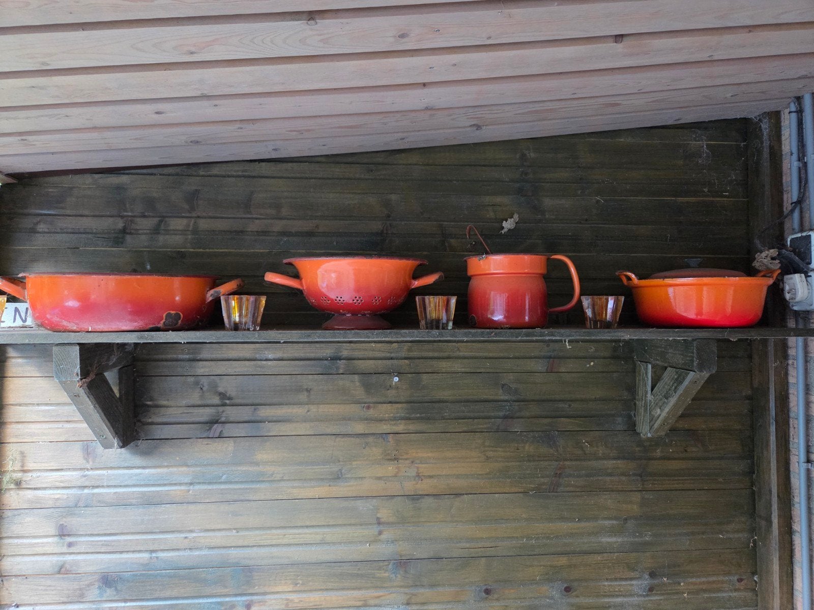 Vintage geëmailleerde pannen set, Ophalen of Verzenden