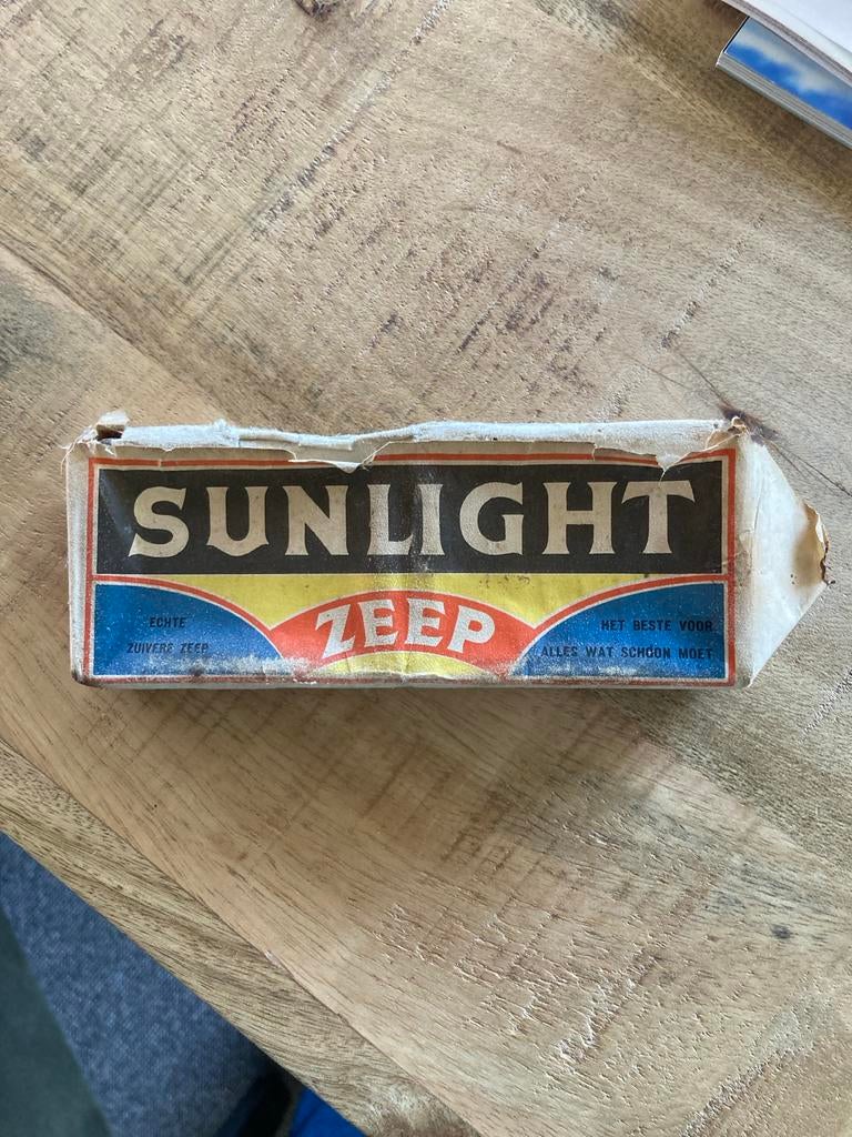 Vintage Sunlight Zeep met 2xzeep - Zeldzaam Verzamelobject, Ophalen of Verzenden, Gebruikt, Verpakking