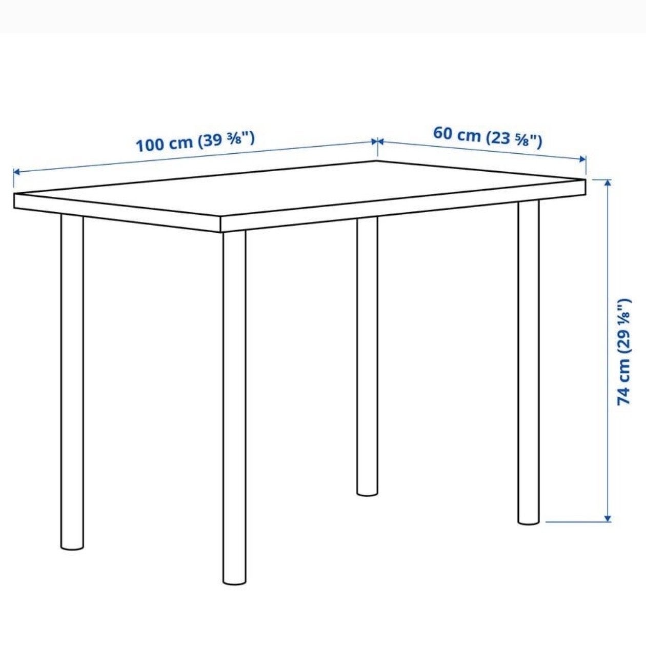 IKEA LINNMON / ADILS bureau/tafel, zwart, 100x60 cm, Ophalen, Overige materialen, Gebruikt, 100 tot 150 cm