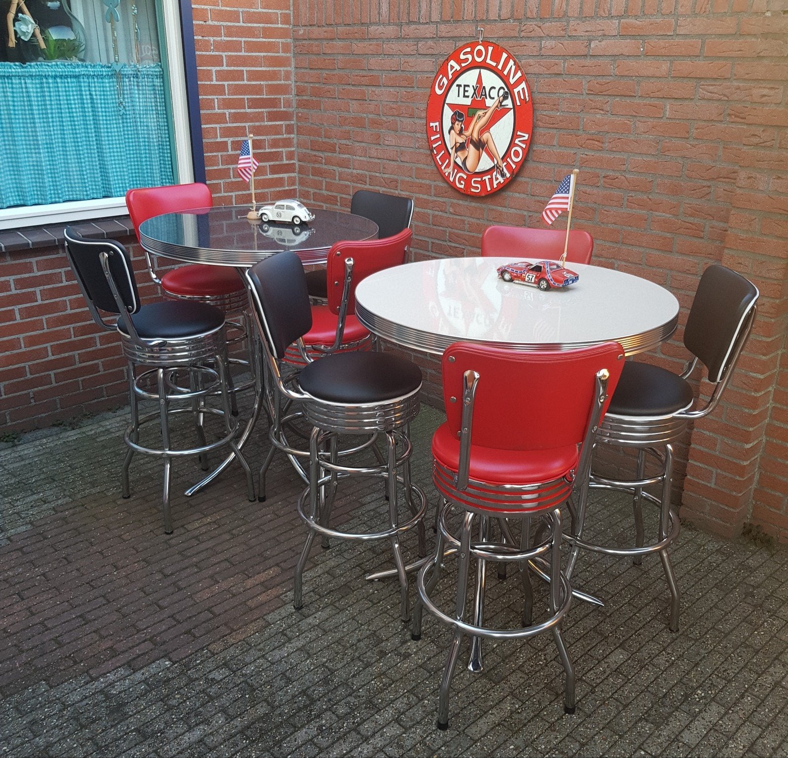 FIFTIES SIXTIES AMERIKAANSE BARKRUKKEN BEL AIR BARTAFEL, Ophalen, 5 krukken of meer, 60 tot 90 cm, Met voetsteun