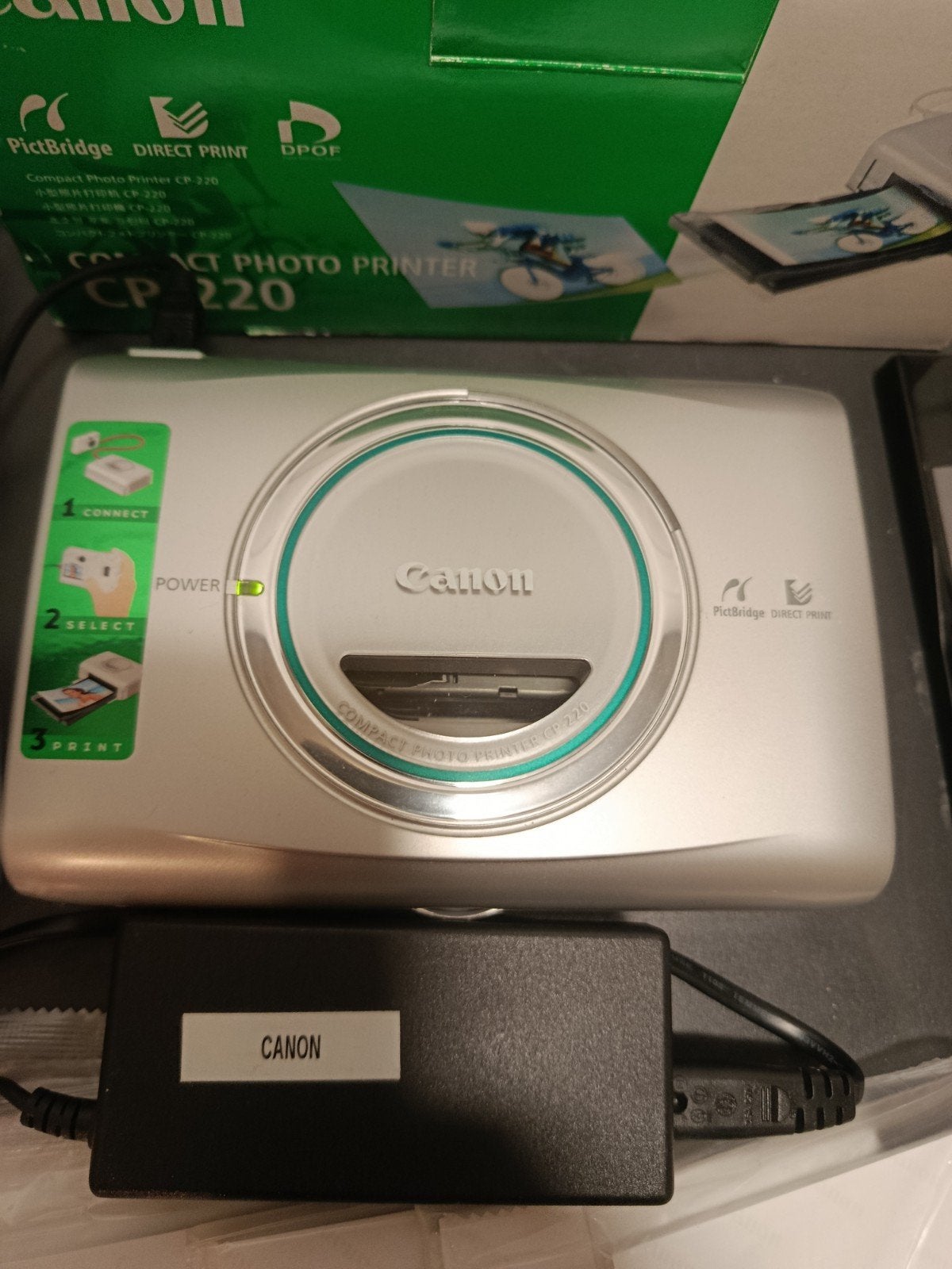 Canon Compact Photo Printer CP-220 met accessoires, Fotoprinter, PictBridge, Canon, Kleur printen