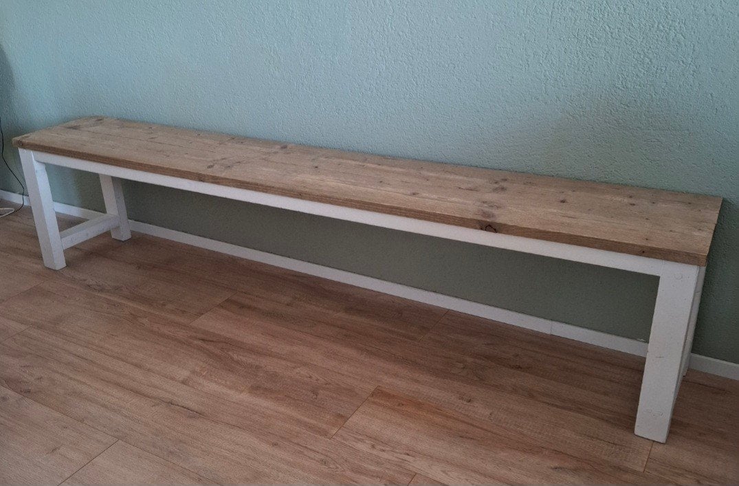 Stevige houten bank, Ophalen, Gebruikt, Hout
