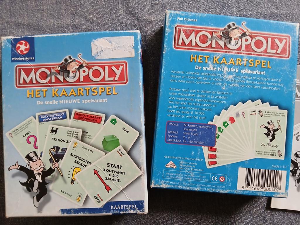 Monopoly Kaartspel - Gebruikt en Compleet, Vijf spelers of meer, Ophalen of Verzenden, Gebruikt, Winning Moves