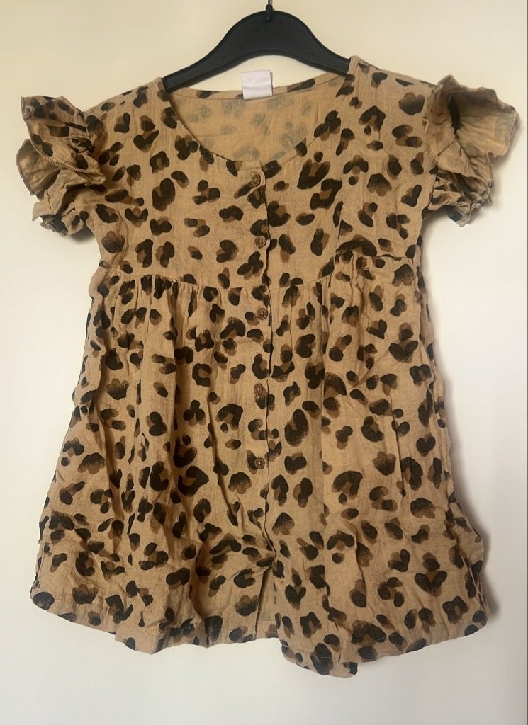 hema panter jurk maat 86/92, Kinderen en Baby's, Babykleding | Maat 86, Meisje, Jurkje of Rokje, Ophalen of Verzenden, Zo goed als nieuw