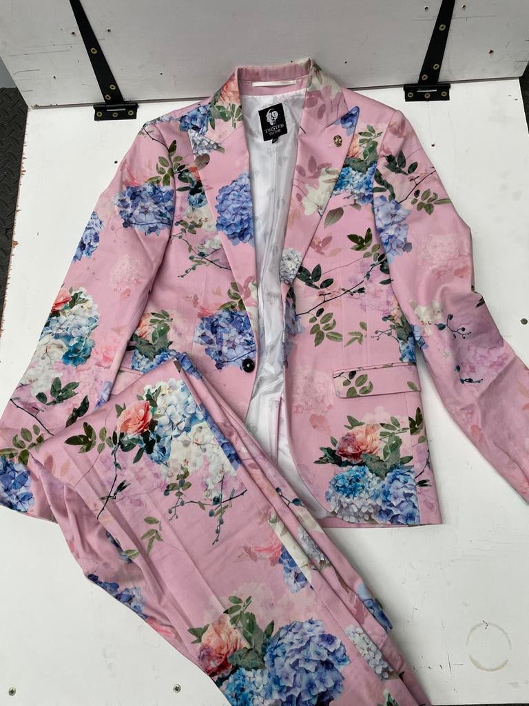 Roze Twisted Tailor pak met bloemenprint ZGAN Maat 46, Ophalen of Verzenden, Zo goed als nieuw, Maat 46 (S) of kleiner, Roze