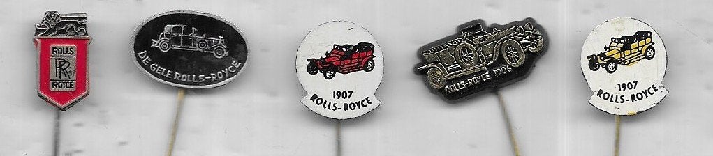5 ROLLS ROYCE AUTO SPELDEN VERSCHILLENDE, Ophalen of Verzenden, Gebruikt, Transport, Speldje of Pin