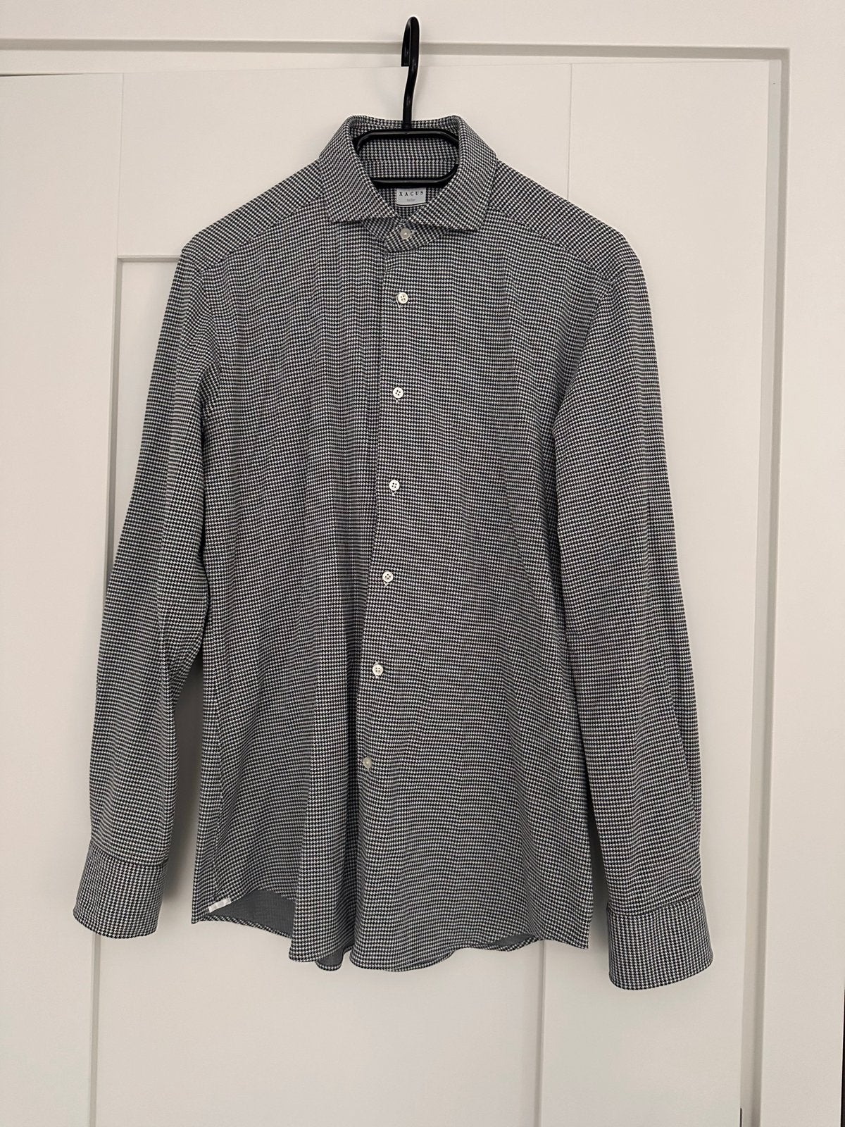 Xacus Tailor overhemd - maat 16/41 Grijs/Wit Pied-de-Poule, Kleding | Heren, Overhemden, Ophalen of Verzenden, Zo goed als nieuw