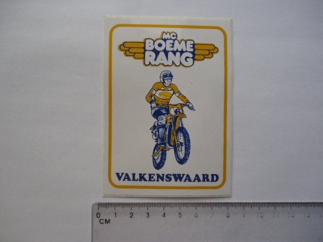sticker oud Motorcross Valkenswaard MC BOEMERANG cross motor, Verzenden, Zo goed als nieuw, Bedrijf of Vereniging
