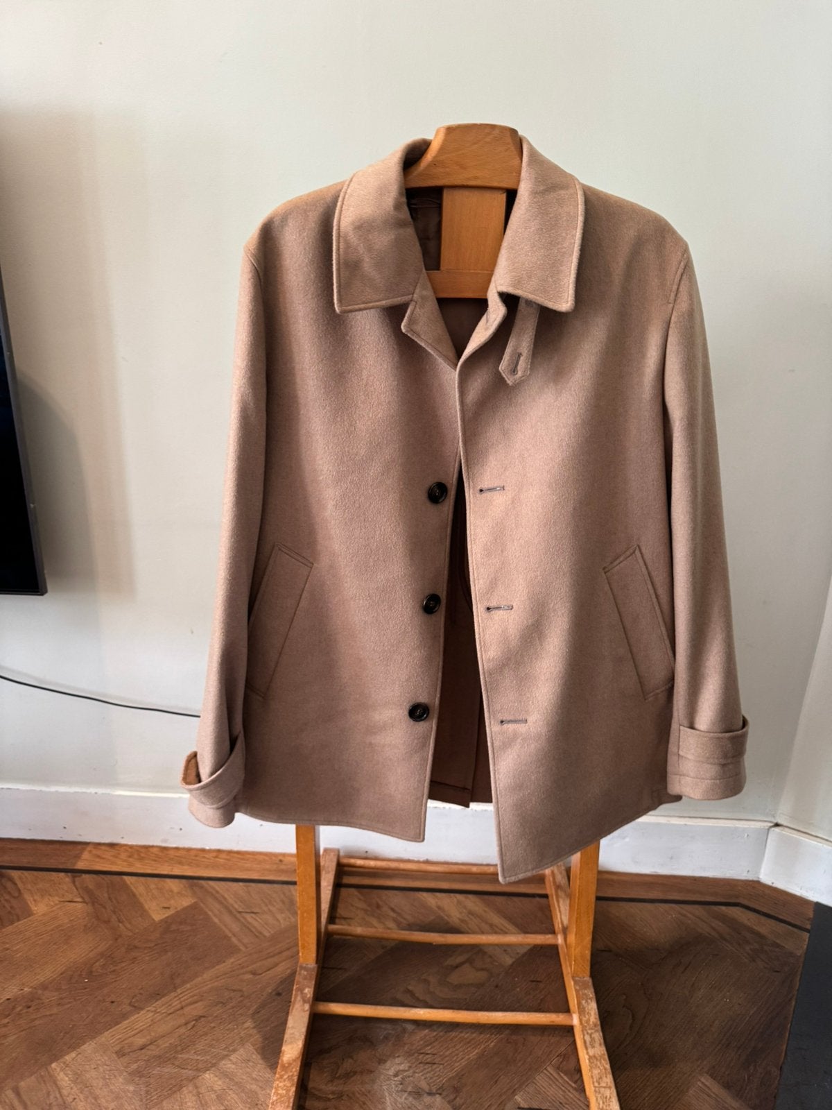 Heren overjas maat 50, Verzenden, Zo goed als nieuw, Maat 48/50 (M), Beige